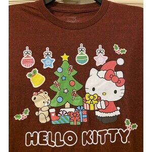 Hello Kitty & Friends T-Shirt Sanrio Mens Adults M RED Christmas Holiday Kawaii